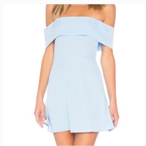 Blue off the shoulder dress